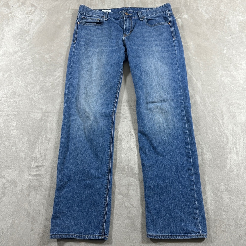 Gap Real Straight Jeans Women 31R Blue 1969 Denim Mid Rise Pants